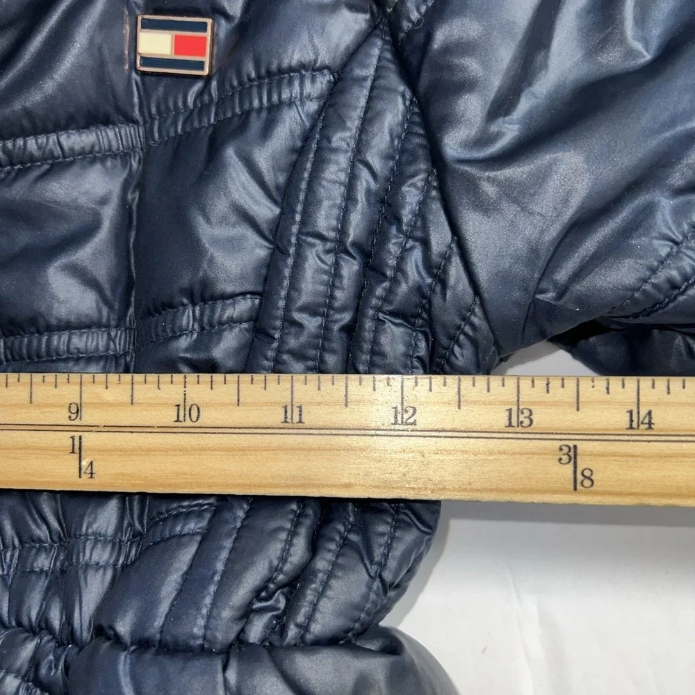 Tommy Hilfiger Girls' Size 4T Puffer Polyester Jacket Black Fur Hooded‎ Quilted
